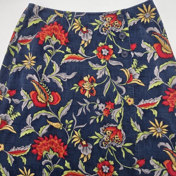 Talbots Dresses & Skirts - Vintage Talbots Midi A-line Skirt Blue Floral Chintz Print Women's 6